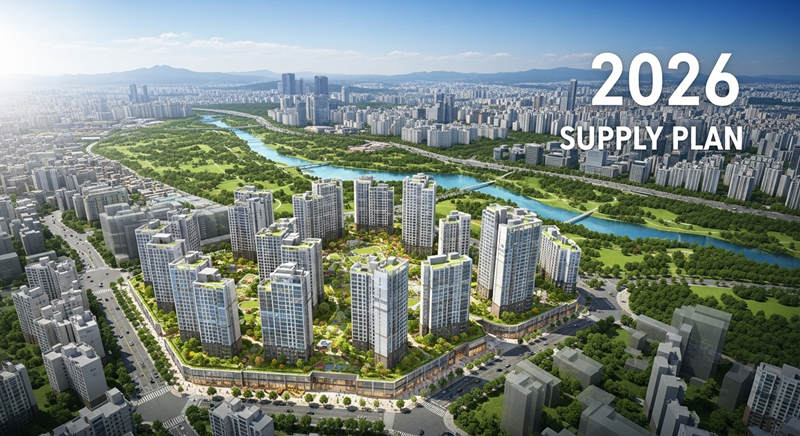 2026년 1월 30일 부동산 공급 대책 발표에 따른 서울 수도권 핵심지 6만 가구 조감도와 그린벨트 해제 예상 지역 전경
