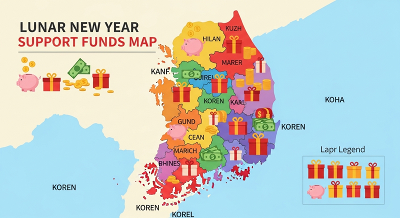 2025 설 명절 지원금 지역별 지급 현황 지도 및 현금 봉투