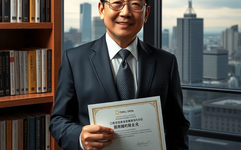 자격증을 취득하기 위해 시험을 보는 중장년층의 열정적인 모습