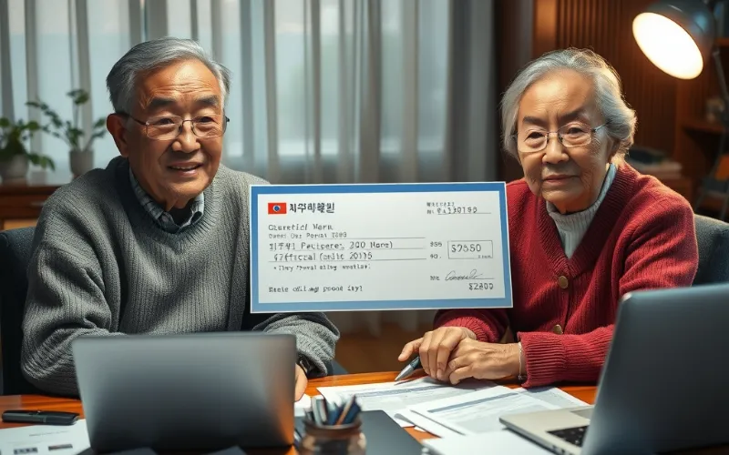 노령연금 수급 자격을 계산하는 데스크톱 화면의 모습