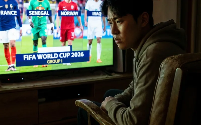 2026년 월드컵 분석 - 2026년 월드컵 I조 경기에서 활약하는 프랑스, 세네갈, 노르웨이, 이라크의 선수들의 역동적인 모습