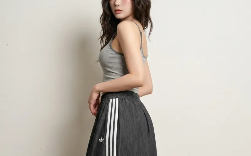 아디다스 데님 스커트 실사용 모습