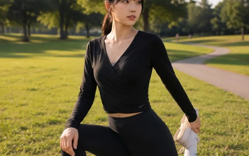 나이키 요가 롱슬리브 실사용 모습