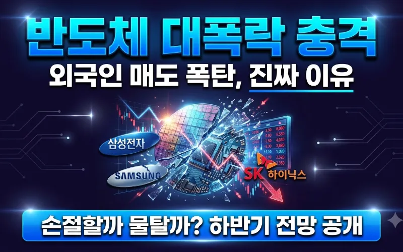 삼성전자 SK하이닉스 주가 하락 및 반도체 펀더멘털 분석 차트